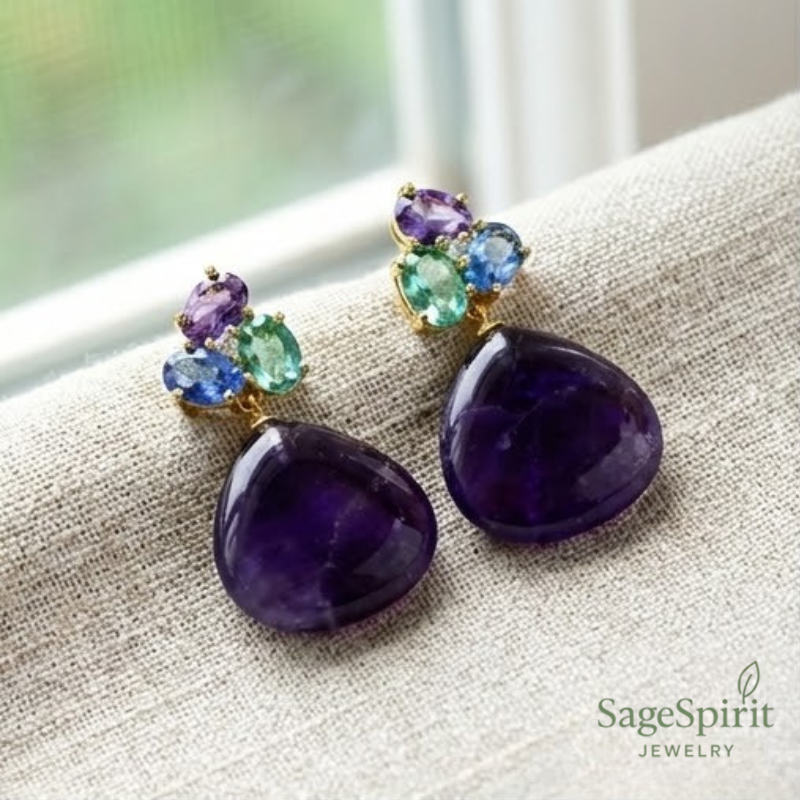 Amethyst Glow Dangle Earrings