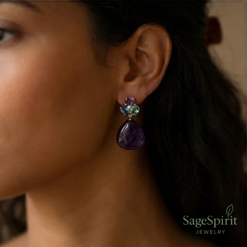 Amethyst Glow Dangle Earrings