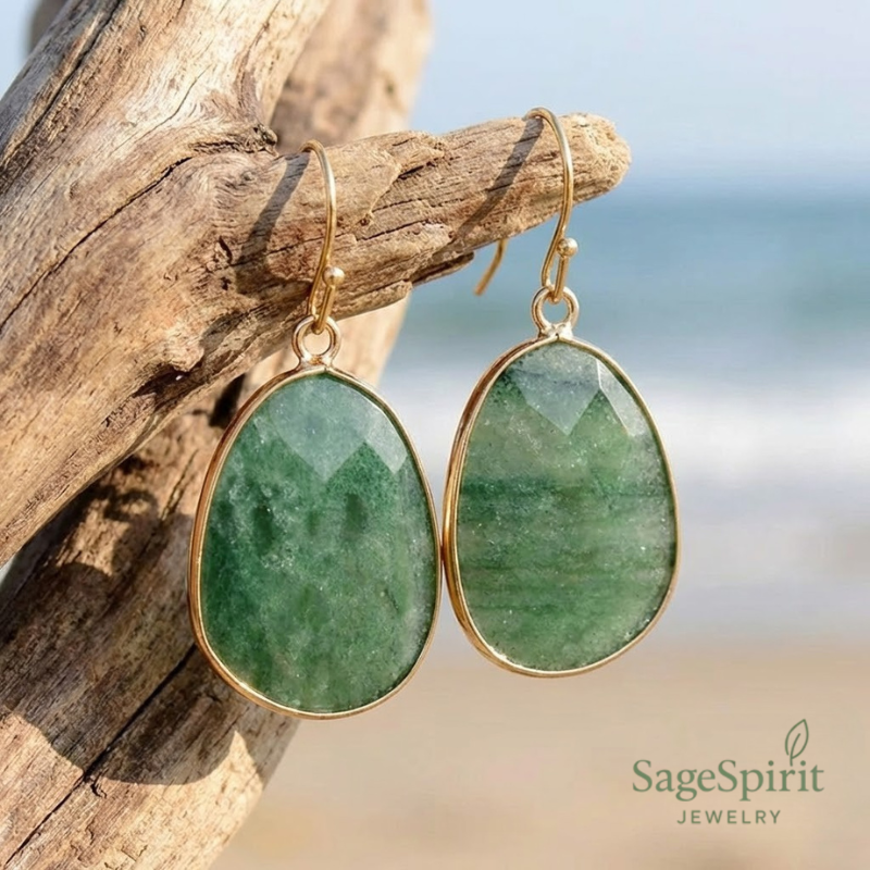 Green Aventurine Earrings - Sage Spirit Jewelry