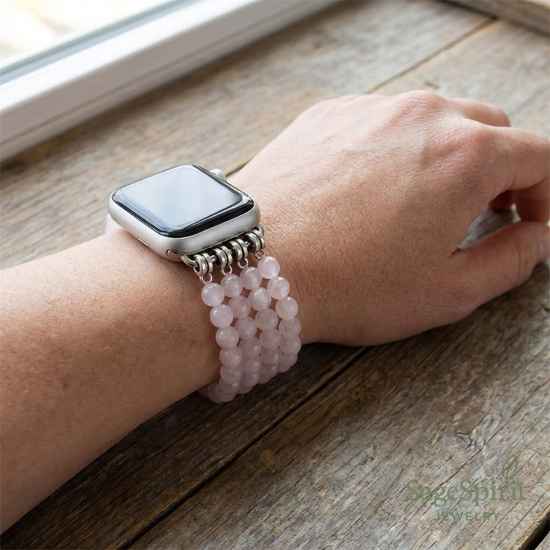 Bohemian Rose Quartz Smartwatch Strap