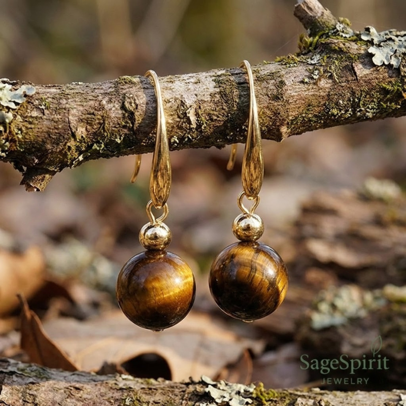 Bold Spirit Tiger Eye Necklace/Earrings