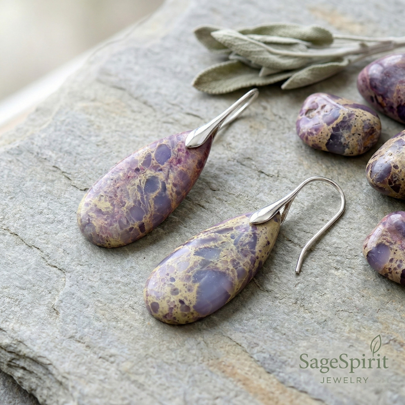 Fantasy Jasper Teardrop Earrings