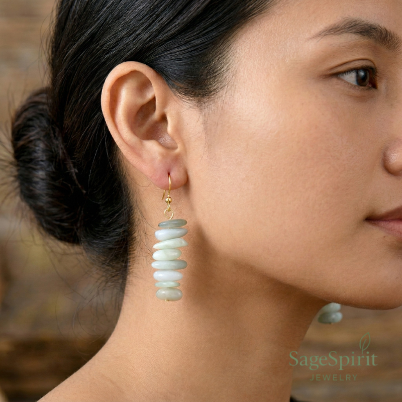 Jade Serenity Gold-Plated Drop Earrings