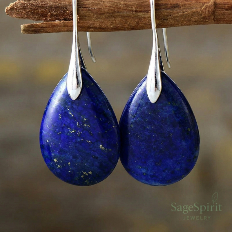 Lapis Drop of Wisdom Earrings