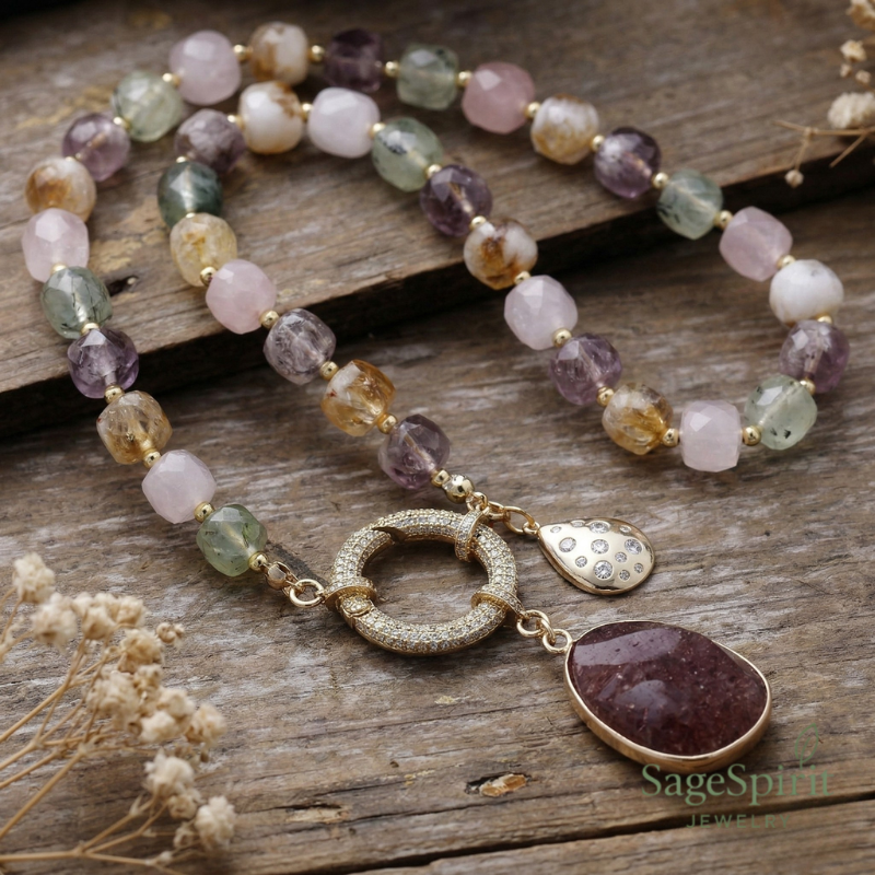Quartz Light Lariat Necklace