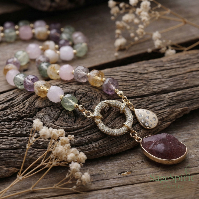 Quartz Light Lariat Necklace