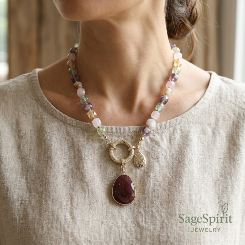 Quartz Light Lariat Necklace