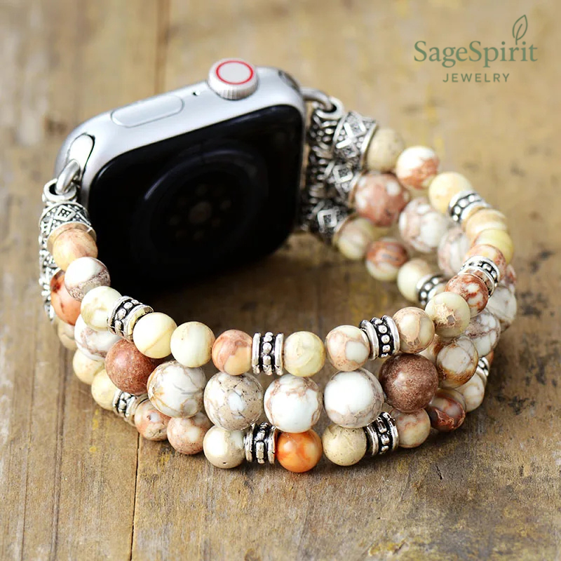 Ivory White Jasper Smartwatch Band