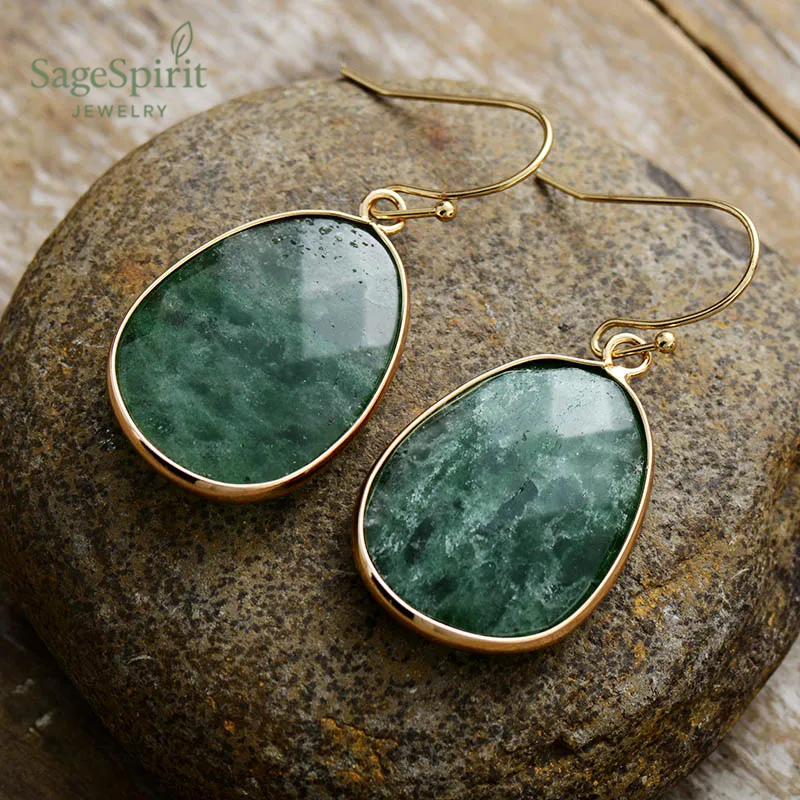Green Aventurine Earrings - Sage Spirit Jewelry