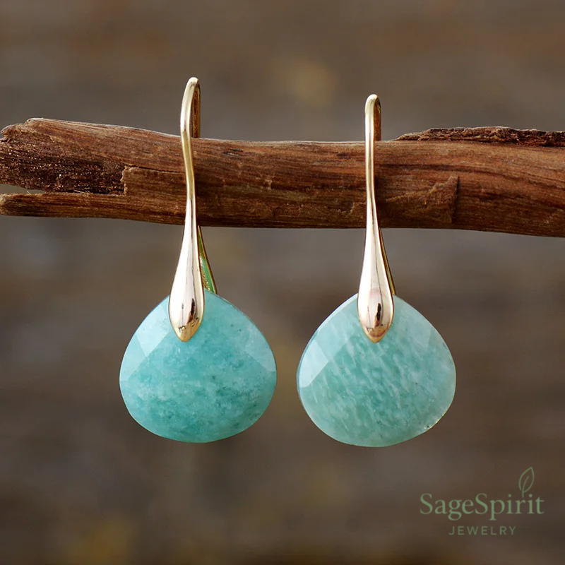 Amazonite Dew Drop Earrings