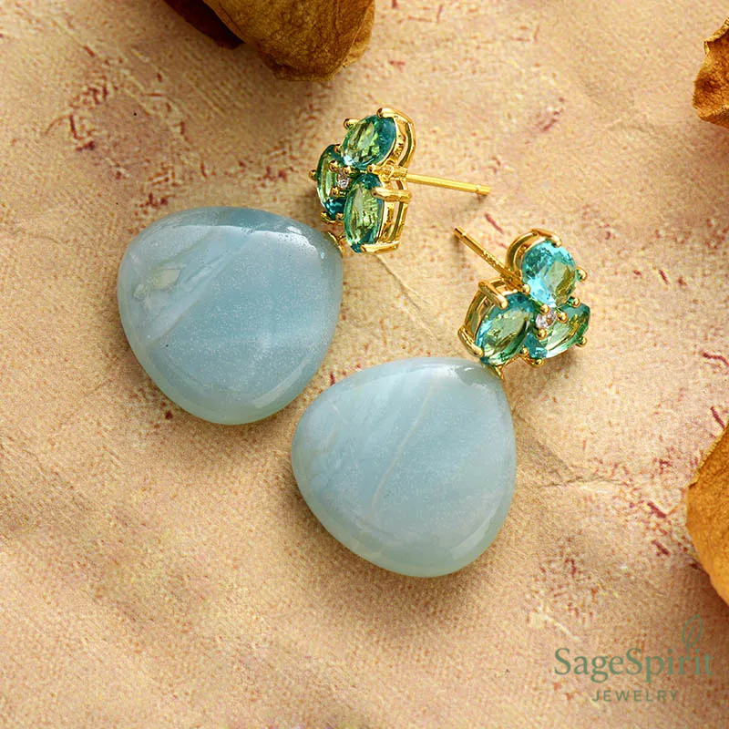 Amazonite Glow Dangle Earrings