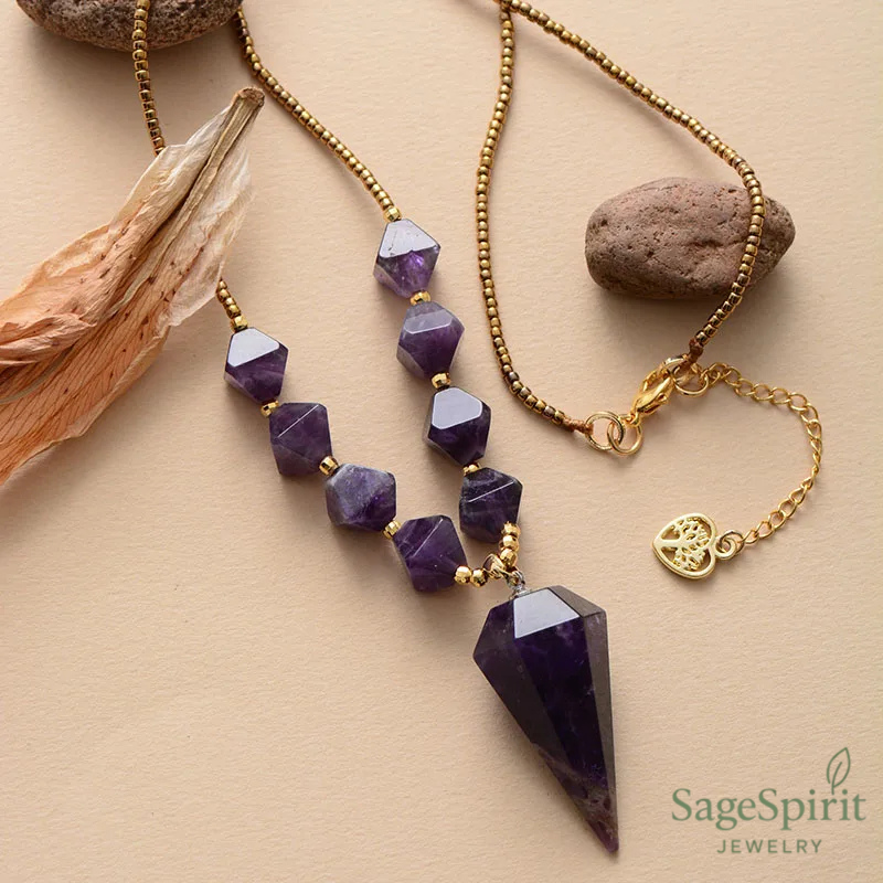 Amethyst Cone Energy Necklace