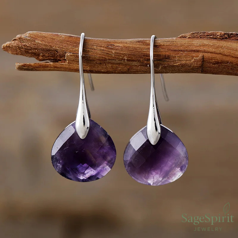 Amethyst Dew Drop Earrings