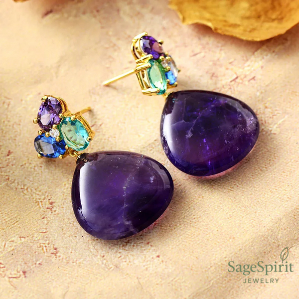 Amethyst Glow Dangle Earrings