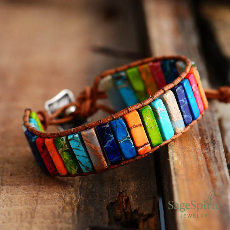 Chakra Alignment Leather Wrap Bracelet