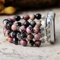 Bohemian Black Rhodonite Smartwatch Strap