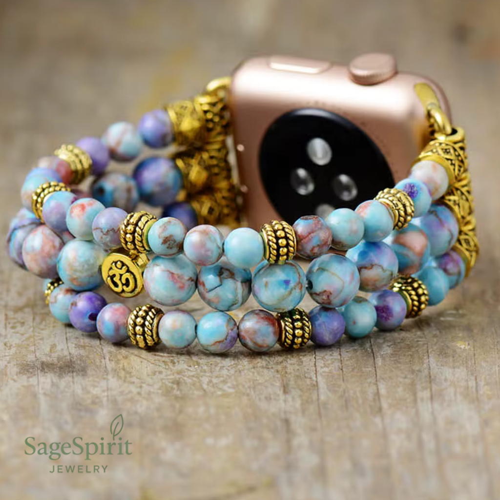 Bohemian Aqua Jasper Smartwatch Strap