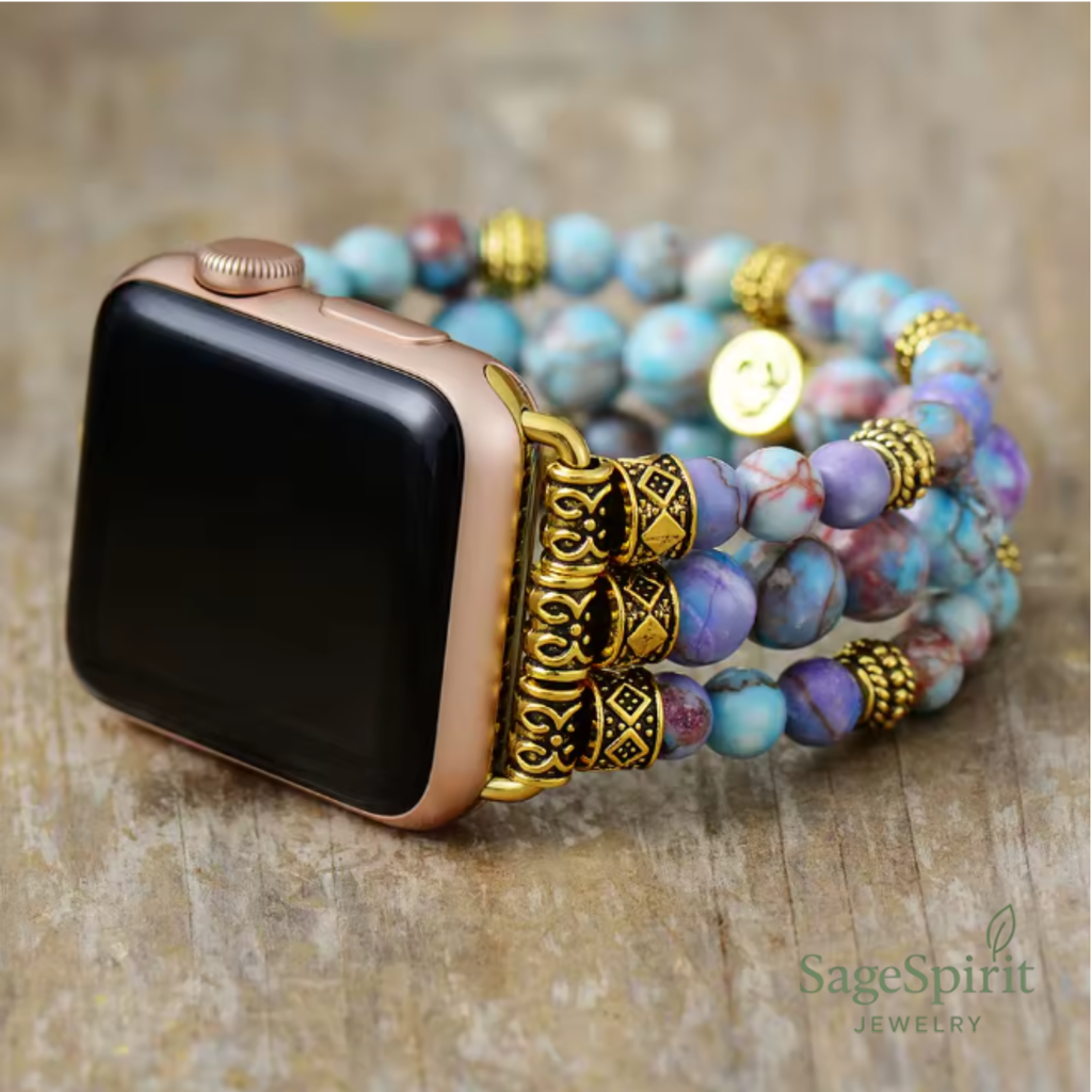 Bohemian Aqua Jasper Smartwatch Strap